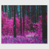 Mystischer Fantasy-Wald mit lila Blätter Geschenkpapier (Flach)