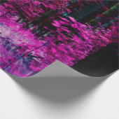 Mystischer Fantasy-Wald mit lila Blätter Geschenkpapier (Ecke)