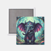 Mystischer FlügelElefant im verzauberten Wald Magnet (Vorderseite/Rückseite)