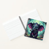 Mystischer FlügelElefant im verzauberten Wald Notizblock (Innenseite)