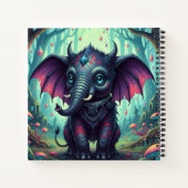 Mystischer FlügelElefant im verzauberten Wald Notizblock (Rückseite)