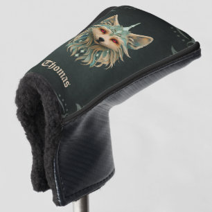 Mystischer Fuchs mit durchstechenden roten Augen. Golf Headcover