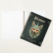 Mystischer Fuchs mit stechenden roten Augen Planer (Anzeige)