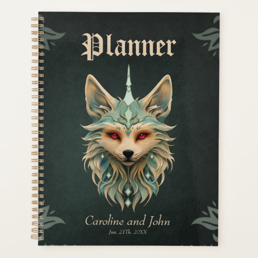 Mystischer Fuchs mit stechenden roten Augen Planer (Vorderseite)