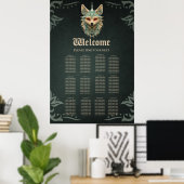 Mystischer Fuchs mit stechenden roten Augen Poster (Heimbüro)
