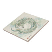 Mystischer Fuchsdrache Wasserfarbenkunst (1) Fliese (Seite)