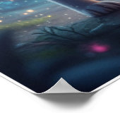 Mystischer Fuchsgeist – Fantasy-Nachtposter-Kunst Poster (Ecke)
