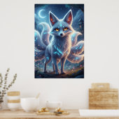 Mystischer Fuchsgeist – Fantasy-Nachtposter-Kunst Poster (Küche)