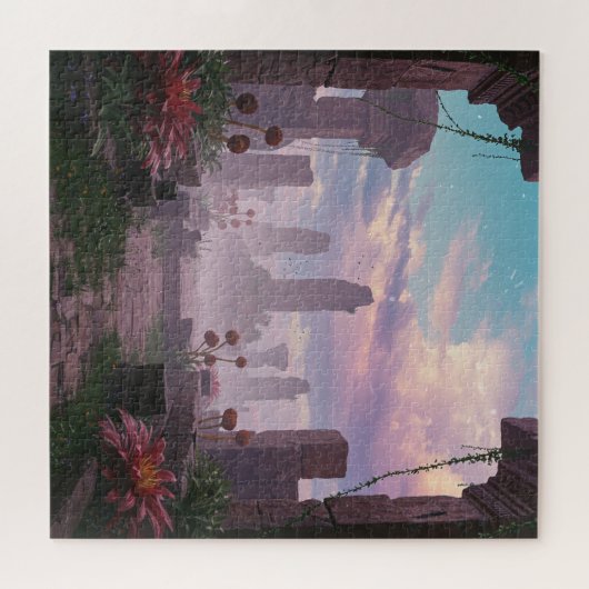 Mystischer Garten im Mystischen Tempel blühen Puzzle (Horizontal)