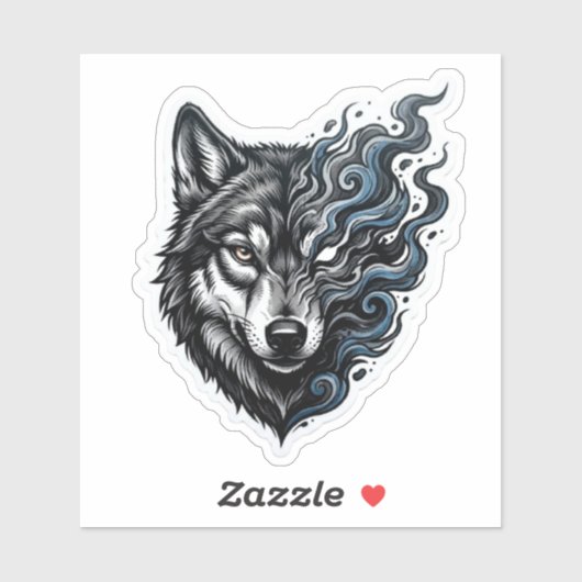 Mystischer Geist Wolf Rauch Kunst Biker Vinyl Aufkleber (Blatt)