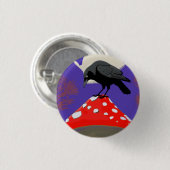 Mystischer Gothic-Rabe Button (Vorne & Hinten)