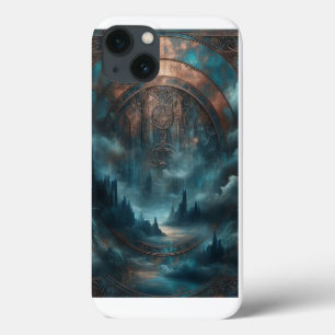Mystischer Gothic Steampunk - Blaue Kupferpatina Case-Mate iPhone Hülle