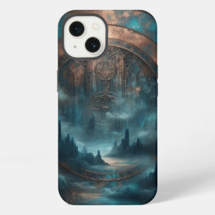 Mystischer Gothic Steampunk - Blaue Kupferpatina iPhone 13 Hülle