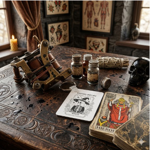 Mystischer Gothic-Tarot-Skelett-Himmels- Schlüsselanhänger
