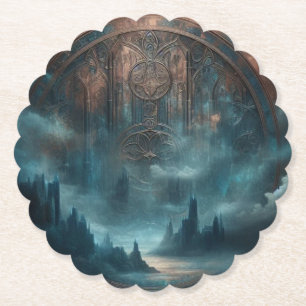 Mystischer gothischer Steampunk - Blaue Kupferpati Untersetzer