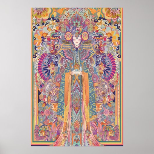 Mystischer Göttinnen-Kunstprint psychedelischer Ma Poster (Vorne)