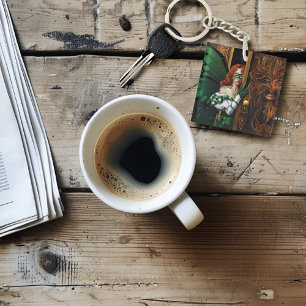 Mystischer Grüner Keltischer Feen-Geheimer-Passwor Schlüsselanhänger