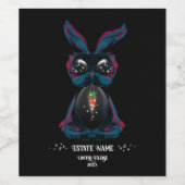 Mystischer Hase mit Sternenhimmel Weinetikett (Einzelnes Label)