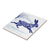Mystischer Hase: Whimsischer Hase im Schnee Fliese (Seite)