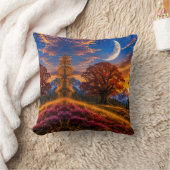 Mystischer Herbst-Eichenbaum-Halbmond Kissen (Decke)