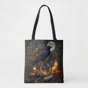 Mystischer Hexen-Raben-Kristallball Tasche