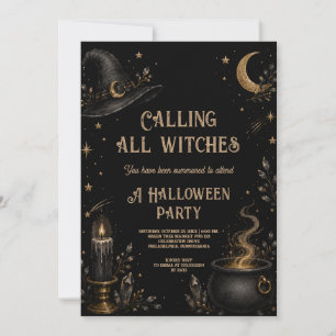 Mystischer Hexenkessel-Halloween-Party Einladung