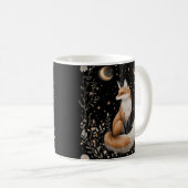 Mystischer Himmelsfox und Blume Kaffeetasse (VorderseiteRechts)