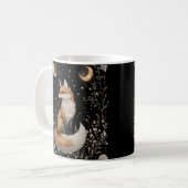 Mystischer Himmelsfox und Blume Kaffeetasse (Vorderseite Links)
