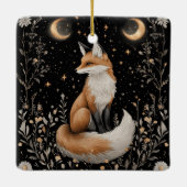 Mystischer Himmelsfox und Blume Keramikornament (Rückseite)