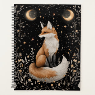 Mystischer Himmelsfox und Blume Planer