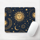 Mystischer Himmelsmond und Sonnendesign Mousepad (Mit Mouse)