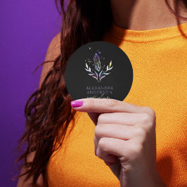 Mystischer holografischer Glitzer Spirituelle Kris Runder Aufkleber