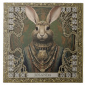 Mystischer Kaninchen-Geist-Stammesadornationen Fliese (Vorderseite)
