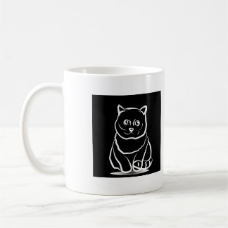 Mystischer Katzenkopf – Minimalistische Katzenlini Kaffeetasse