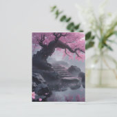 Mystischer Kirschblossomweg - Verzauberte Treppe Postkarte (Stehend Vorderseite)
