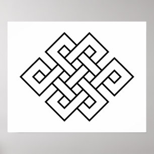 Mystischer Knoten - B&W 1 Poster