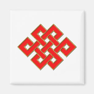Mystischer Knoten - Rot u. Gold 1 Magnet