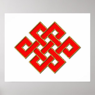 Mystischer Knoten - Rot u. Gold 1 Poster