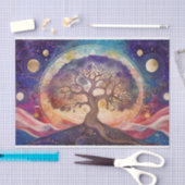 Mystischer kosmischer Baum des Lebens - Spirituell Seidenpapier (Handwerk)