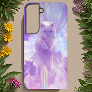 Mystischer lila Katzen Surrealer Galaxy Art Case Samsung Galaxy Hülle