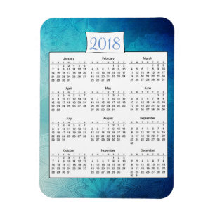 Mystischer Mandala-Kalender-Magnet des Türkis-2018 Magnet