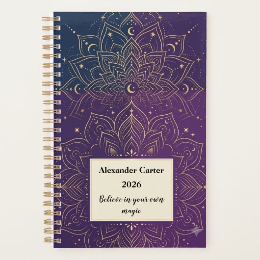Mystischer Mandala-Monatskalender Planer (Vorderseite)