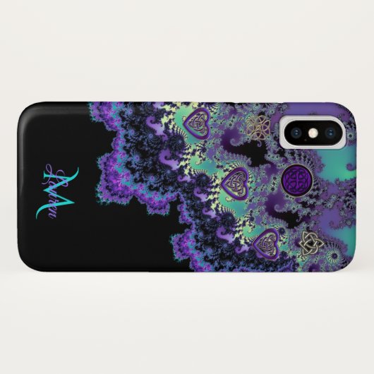 Mystischer Mandelbrot keltischer Fraktal iPhone X Case-Mate iPhone Hülle (Rückseite (Horizontal))