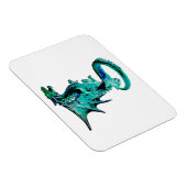 Mystischer Meerblauer Drache Fantasy-Bestien-Kunst Magnet (Rechte Seite)