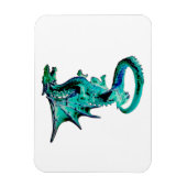 Mystischer Meerblauer Drache Fantasy-Bestien-Kunst Magnet (Vertikal)