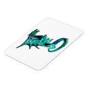 Mystischer Meerblauer Drache Fantasy-Bestien-Kunst Magnet (Linke Seite)
