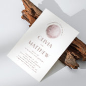 Mystischer Mond | Blush Pink Celestial QR Wedding Einladung