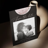 Mystischer Mond | Elegantes Schwarzes kosmisches F Save The Date