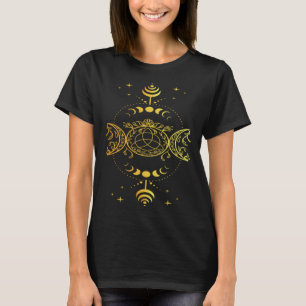 Mystischer Mond Hexenhaft Himmlischer Halbmond Lun T-Shirt