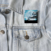 Mystischer Mond mit Kaninchen-Silhouette Button (Beispiel)